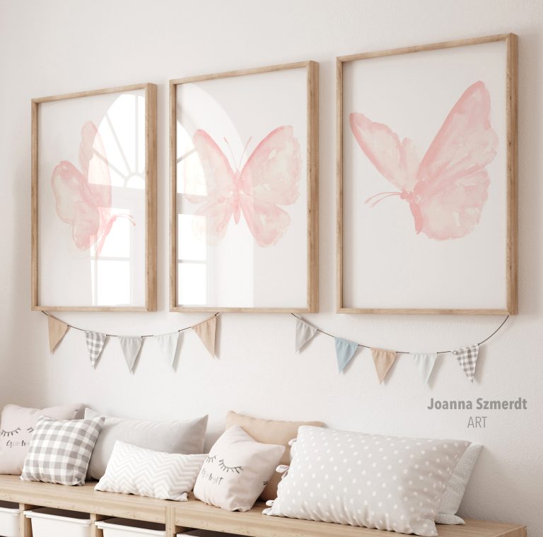 Read more about the article Blush Pink Butterfly Nursery Prints
