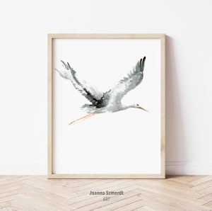 Read more about the article A Watercolor Depicting a Flying Stork as a Gift for Family