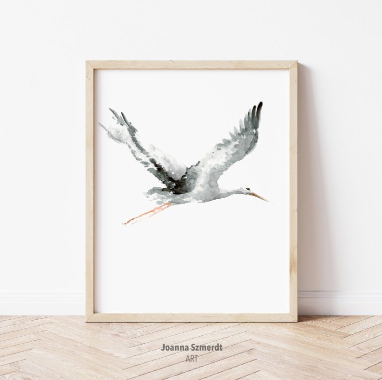 Read more about the article A Watercolor Depicting a Flying Stork as a Gift for Family