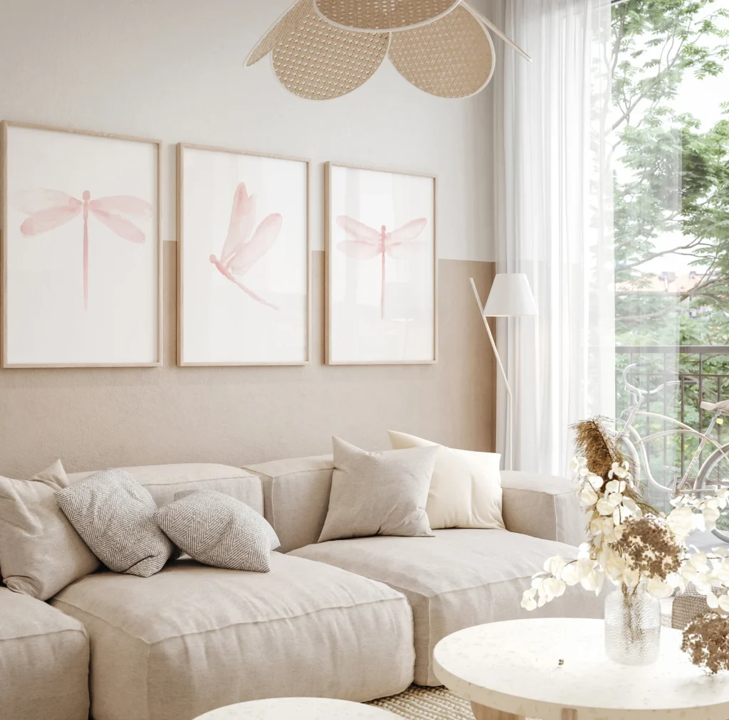 Cozy Pink Dragonfly Prints