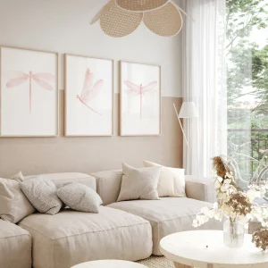 Pink Dragonflies for Calm and Thoughtfully Designed Interiors.