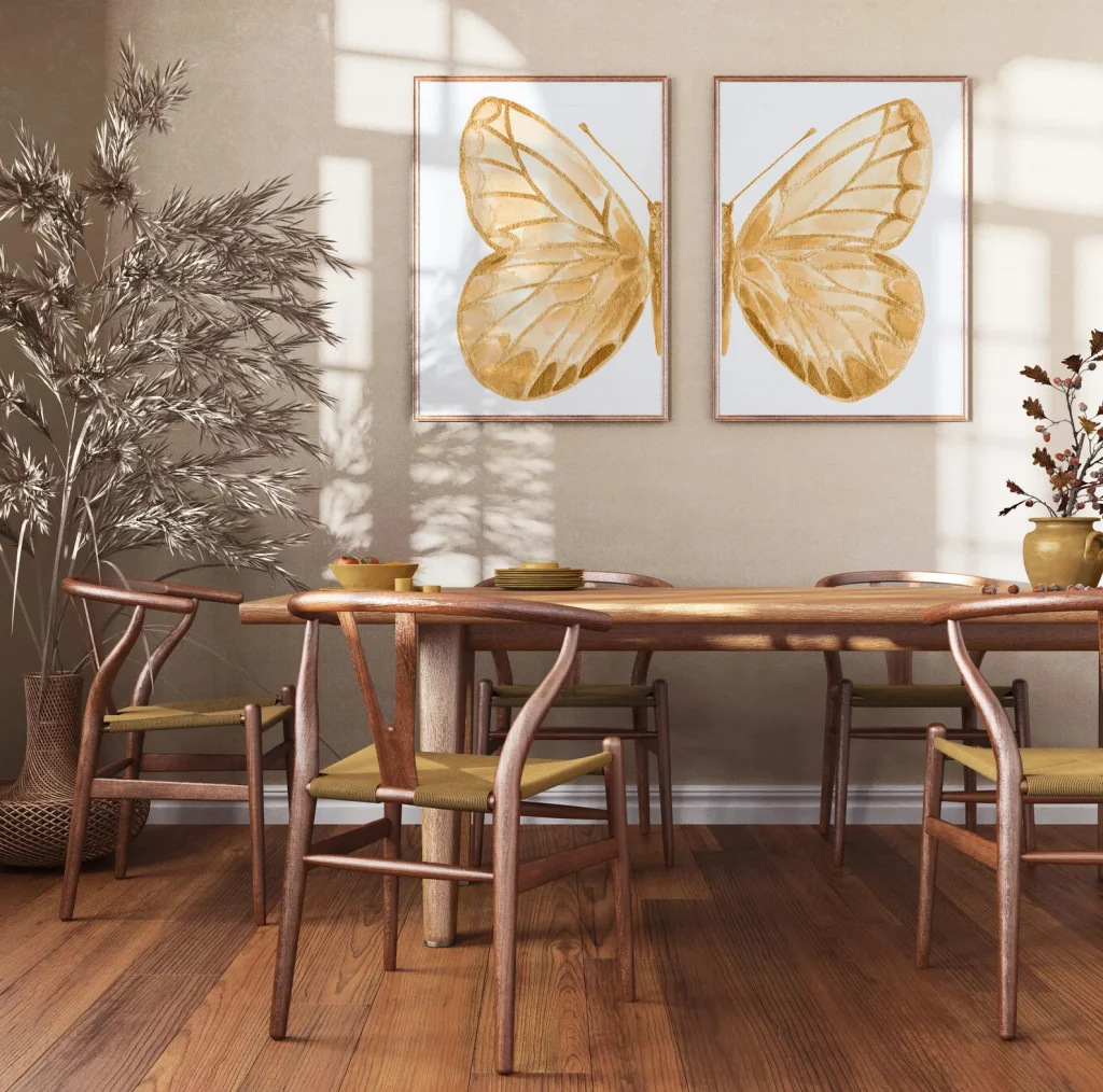 Two Wings One Story Butterfly Art Print Set for Modern Interiors