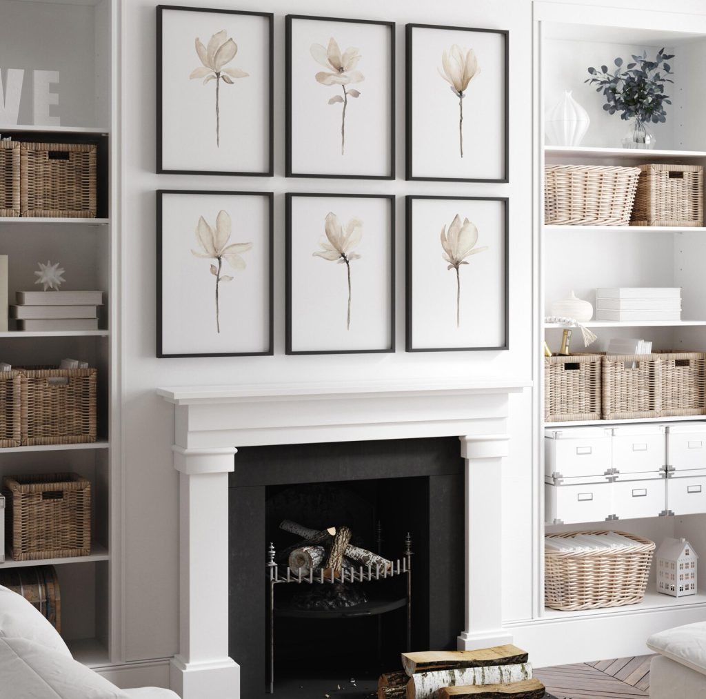Taupe Magnolia Wall Art Prints