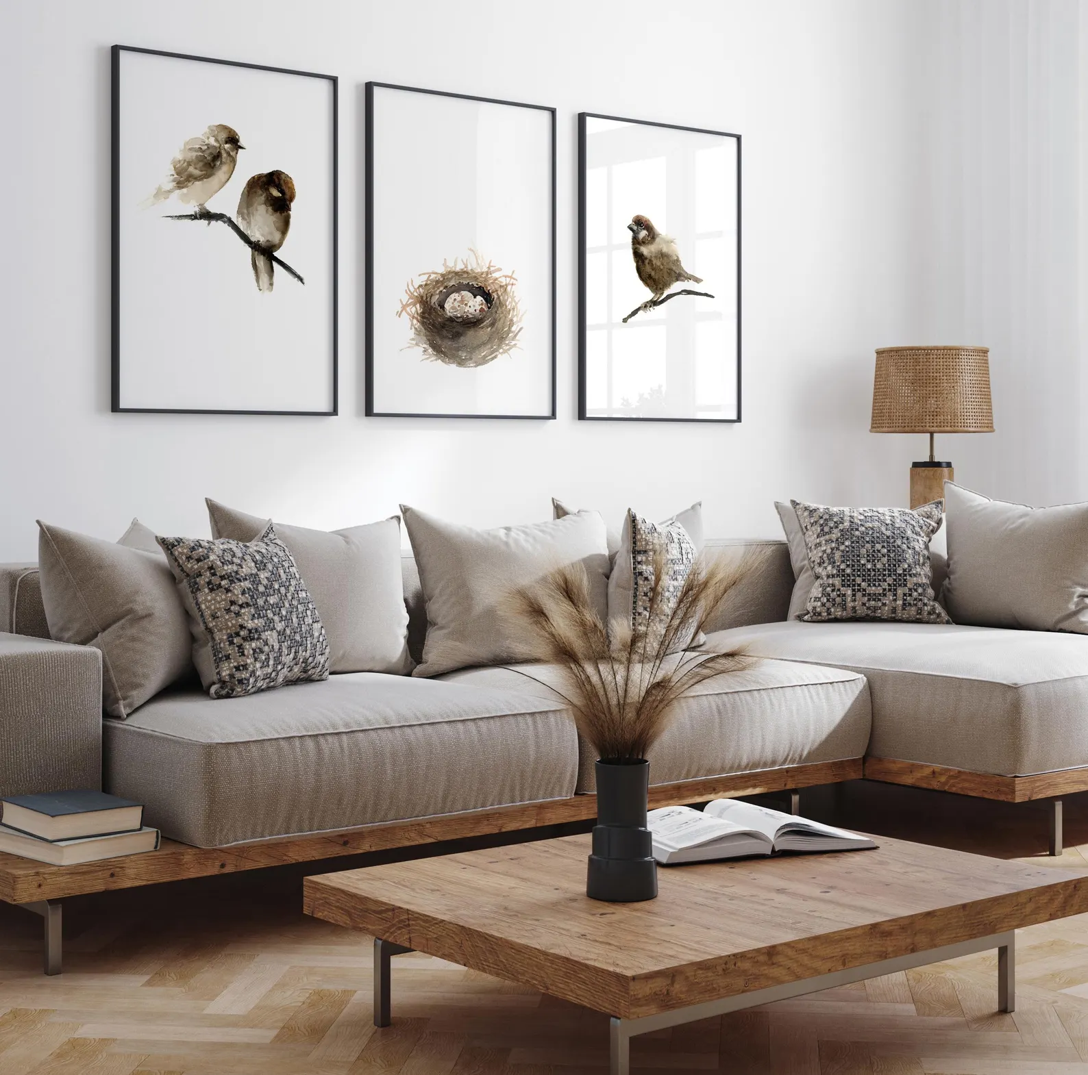 You are currently viewing Sparrows and Nest Watercolor Wall Art