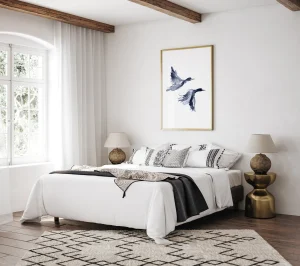 Read more about the article Navy Flying Ducks Watercolor Wall Art