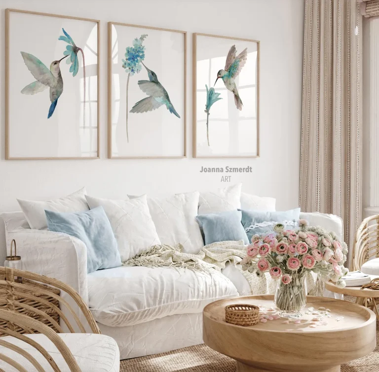 Read more about the article Blue Hummingbird Watercolor Wall Art Bird Prints Beautiful Gift Decor