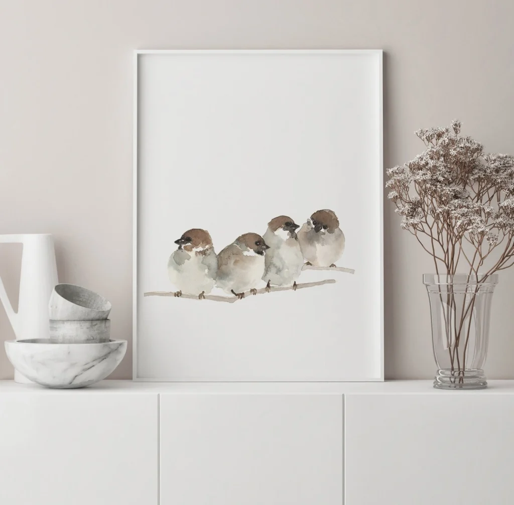 Brown Sparrows Warm Family Home Decor