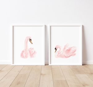 Read more about the article Where Love Floats Pink Swan Watercolor Art Prints