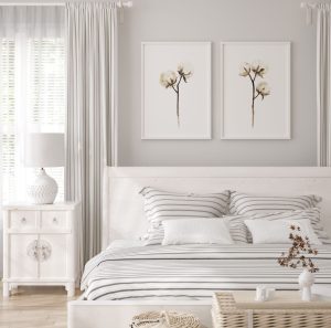 Read more about the article Cotton Flower Wall Art Set of 2 Cozy Neutral Botanical Prints