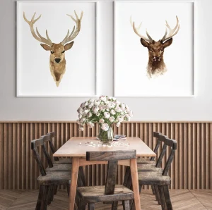 Read more about the article Bring Warmth Home with Brown Watercolor Deer Prints, A Cozy Wall Art Set of 2
