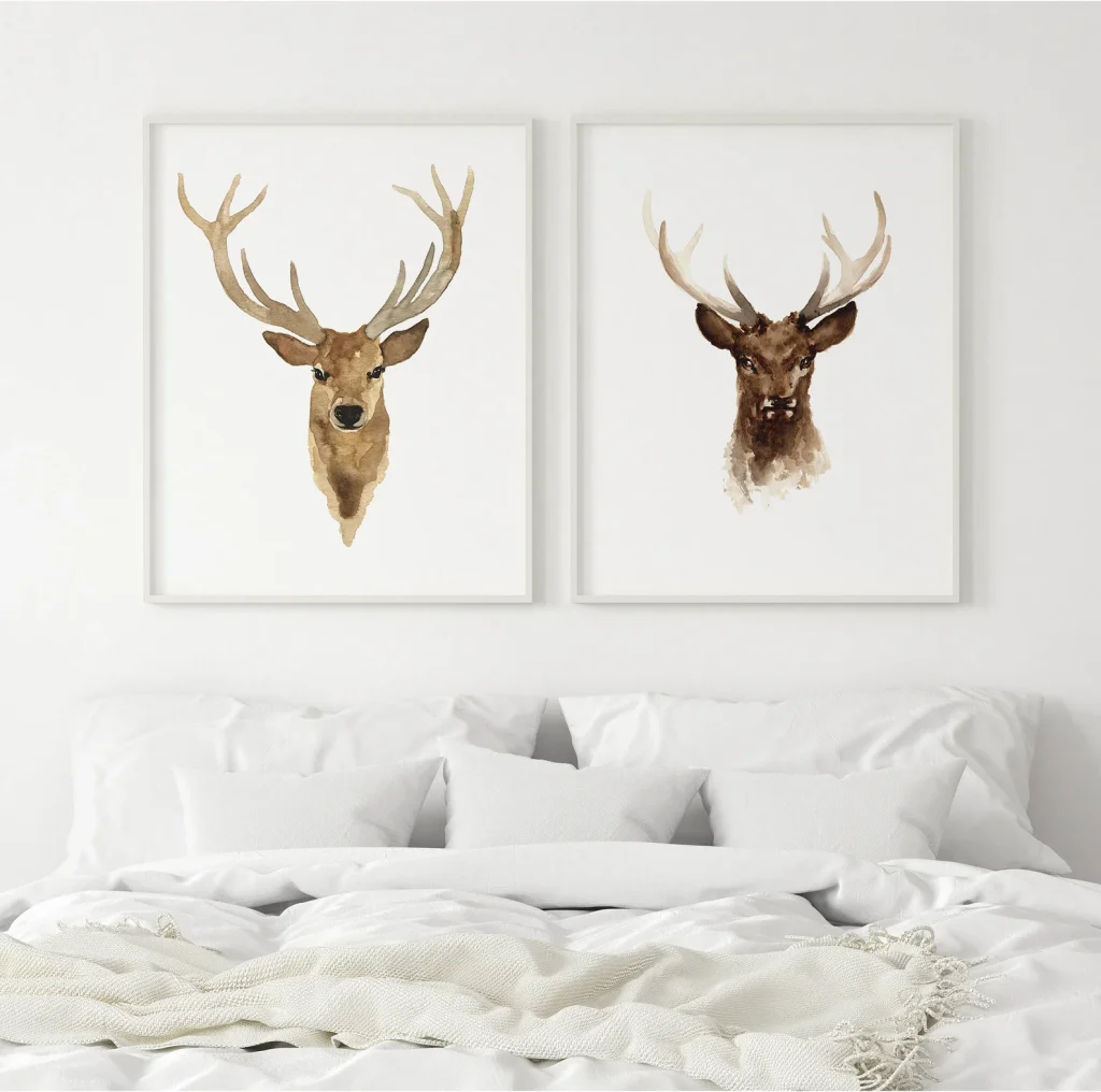 Deer Wall Art Set of 2