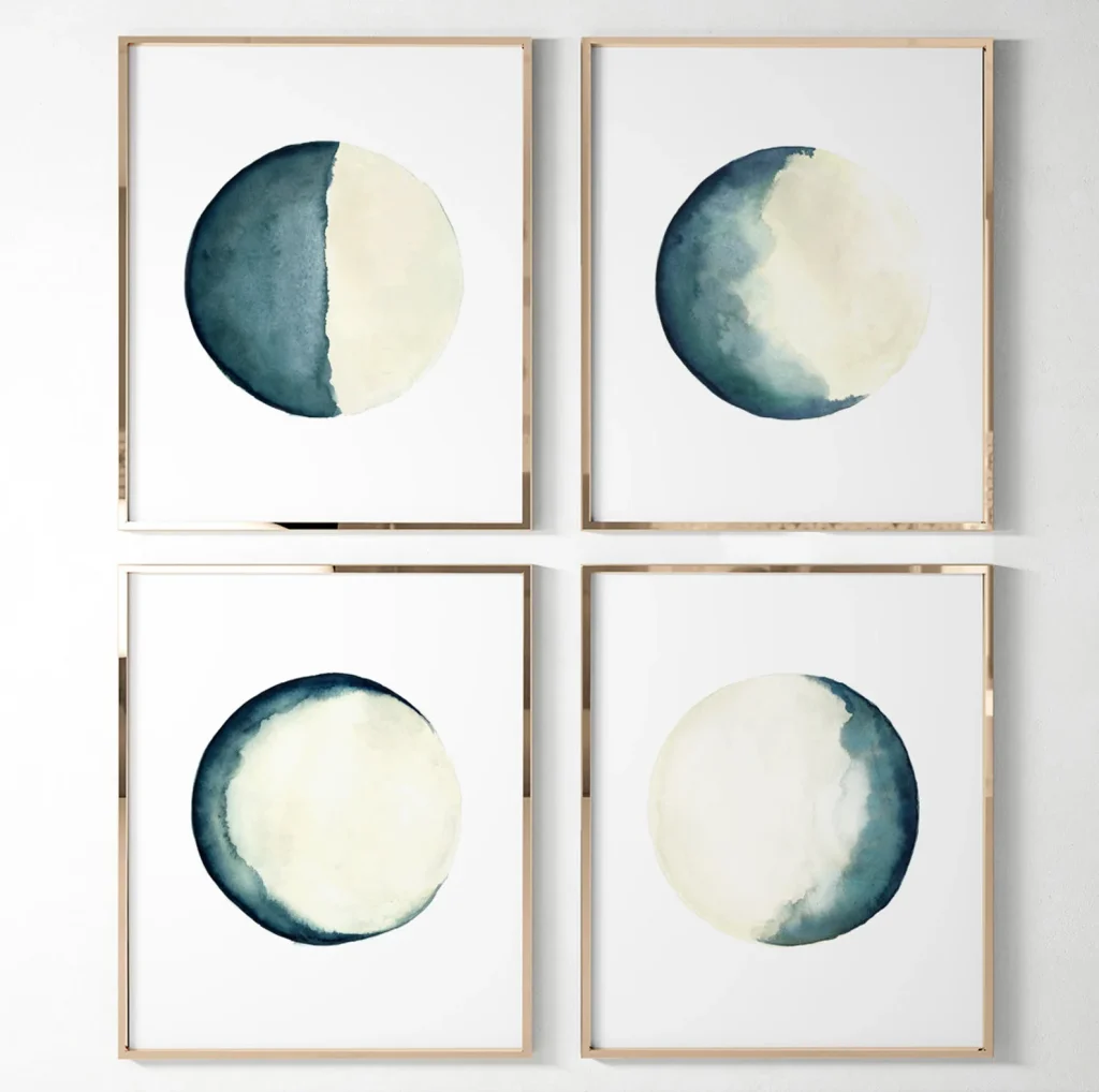 Set of 4 Celestial Wall Art