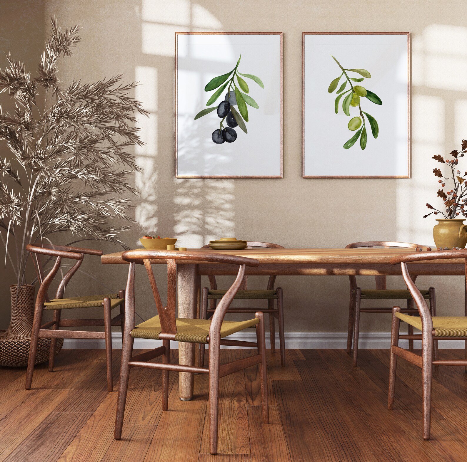 You are currently viewing Olive Branch Watercolor Prints Set of 2 for Living Room